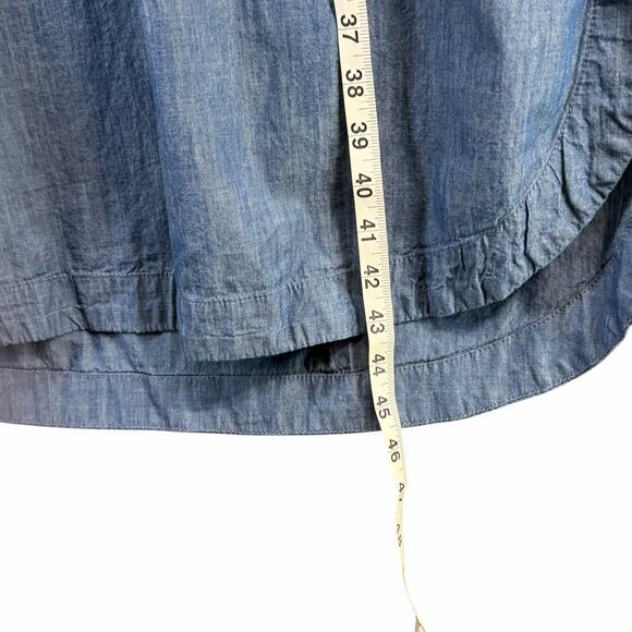 G Star Raw Baseball Scoop Hem Dress Womens XS Dark Blue Denim Chambray Relaxed - Picture 9 of 16